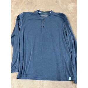 Fair Harbor The SeaBreeze Henley Shirt UPF +50 Men's M Blue Crew-neck L/S EUC